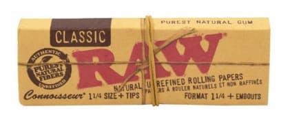 Raw Classic Natural Connoisseur Papers w/ Tips 1 1/4