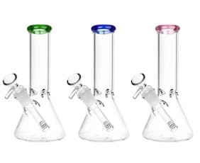 8" Classic Glass Beaker Tall Water Pipe 14mm Colors Vary