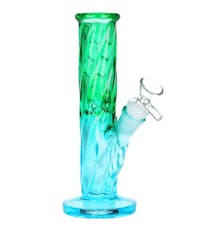 Seshgear Twist Straight Tube Ombre Glass Water Pipe 7.75 - Seshgear Twist Straight Tube Ombre Glass Water Pipe 7.75" Green to Blue