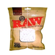 Raw Regular Cotton Filters - 200ct Bag