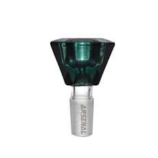 Arsenal Diamond Cut Glass Bowl - 18mm - Teal