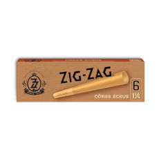 ZIG ZAG UNBLEACHED PRE-ROLLED CONES 1 1/4" 6 PACK