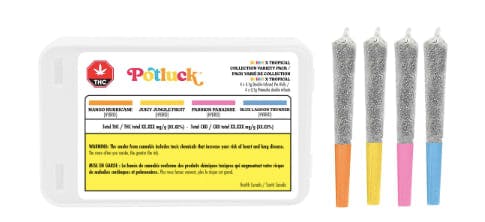 Potluck - Tropical Burst Diamond Coated Infused Pre Roll Variety Pack - 4 x 0.5g