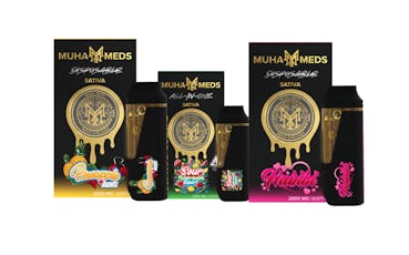 MUHA MEDS * (SATIVA ) Disposable 2000MG ( Habibi / Sour Watermelon Squirt / Pineapple Runtz )