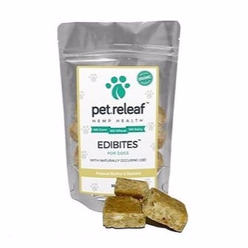 Pet Releaf CBD Dog Treats – Hemp Oil Edibites with Peanut Butter & Banana