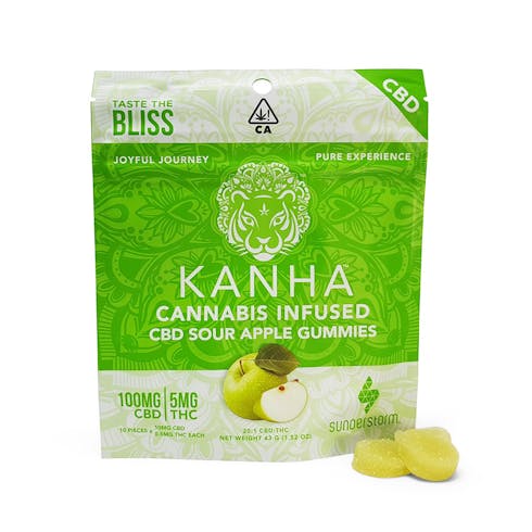 Kanha Candies - Infused Apple 20:1 - CBD:THC Gummies (100mg CBD)