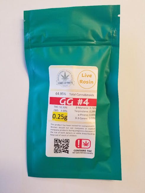 0.25g GG live Rosin by 3 Docs