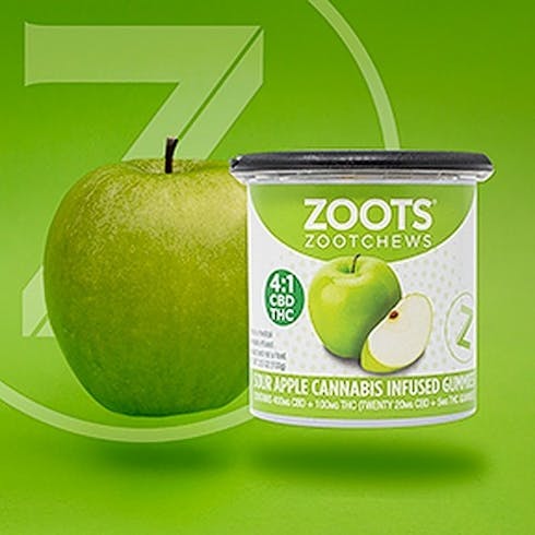 Zoots Chews Sour Apple 4:1