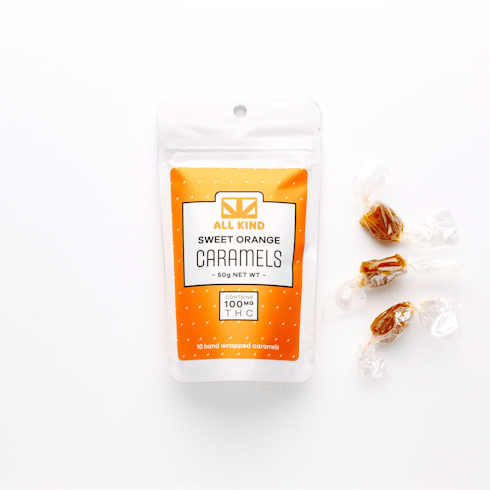 All Kind Sweet Orange Caramels 100mg per pack