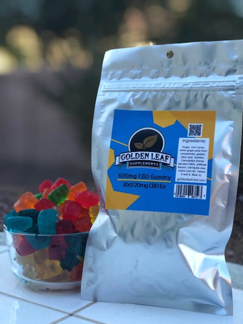 Golden leaf gummies 600mg 30 per pack 20mg each