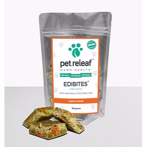 Pet Releaf CBD Dog Treats – Hemp Oil Kale & Carrot Edibites