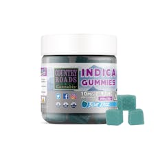Country Roads: Blue Razz Indica 10mg THC Gummies