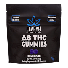 Delta 8 THC Gummies – Blue Razz – 2000mg