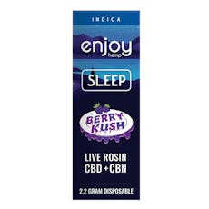 Live Rosin CBD + CBN 3G Disposable for Sleep - Berry Kush (Indica)