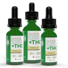 THC Boosted Full Spectrum Tinctures Vanilla Flavor