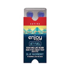 Enjoy: Jet Fuel 100mg Live Rosin THC + THCp Sativa Blue Raspberry Gummies