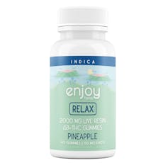 Relaxation Live Resin Delta 8 THC Gummies (Indica-Infused Pineapple) - 2000 mg Total (50 mg Each)