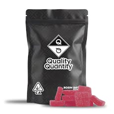 QUALITY OVER QUANTITY - Strawberry Hibiscus 1:1 CBD:THC Rosin Gummies 100mg