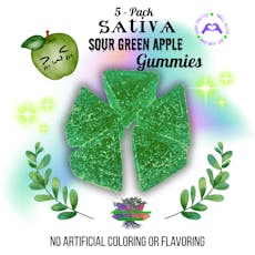 All Natural - 5 Pack Sour Green Apple Sativa Gummies