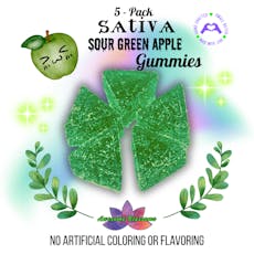 All Natural - 5 Pack Sour Green Apple Sativa Gummies