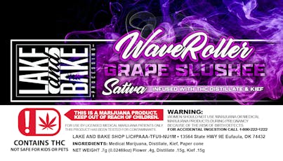 Lake and Bake Wave Roller 0.7g Infused Preroll Grape Slushee