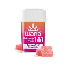 Edible - Wana - 100mg 1:1:1 Gummies - Passionfruit Pineapple by Wana