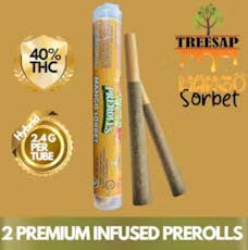 Infused Preroll - Treesap - 2 Live Diamond Infused 1.2g Prerolls - Mango Sorbet