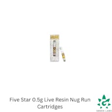 (REC) Five Star Extracts - 0.5g Nug Run Sugar Sauce Cartridge - Glitterosa