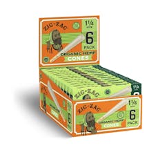 1 1/4" Organic Hemp Cones I 6 Pack I Zig Zag