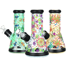 Phantasmagoric Glow In The Dark Glass Beaker Water Bong| 8" |