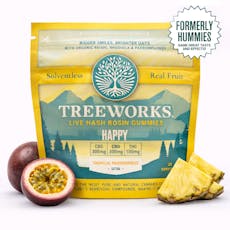 Treeworks | Happy: Tropical Passion Fruit | 1:3:3 THC:CBD:CBG | 100mg | 20pk | Treeworks