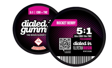 Rocket Berry 5:1 CBD:THC Live Rosin Gummies