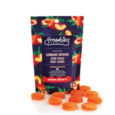 10pk Sour Peach| 100mg| Sativa| Smokiez Edibles