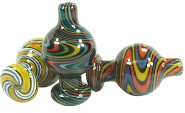 Flat Top Glass Carb Cap Full Wig Wag | Assorted Colors