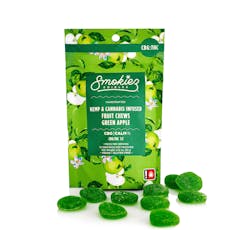 1:1 Sweet Green Apple 10pk| CBG:CBD Hemp Fruit Chew| 100mg| Smokiez