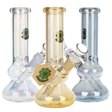 SeshGear Double Bubble Electroplated Glass Water Bong | 8" |