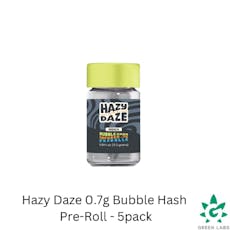 (REC) Hazy Daze .7g Bubble Hash Prerolls - 5pk - Perfect Triangle (INDICA)