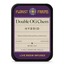 Florist Farms | Preroll | 5pk | 2.5g | Live Resin Infused Double OG Chem