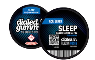 Dialed Out Acai Berry Sleep 1:1:1 THC:CBD:CBN Live Rosin Gummies