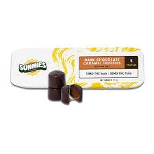 Sunnies 10mg Dark Chocolate Caramel Truffles (5pk) - 50mg