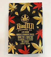 BlooMN Live Rosin Gummies Nordeast Strawberry Squeeze.