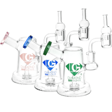 Diamond Glass Gold Jug Mini Dab Rig Set | 6" |