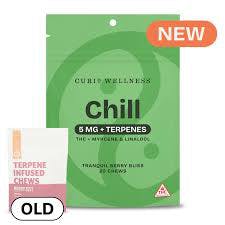 Curio Chews Chill (+Terpenes) Tranquil Berry Bliss 5mg 20pk