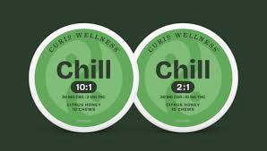 Curio Chews Chill 1:1 CBD:THC Blue Razz 10mg 10pk