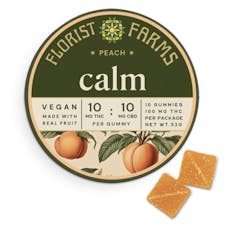 Florist Farms | Peach Calm Gummies | 10pk | 100mg THC 100mg CBD