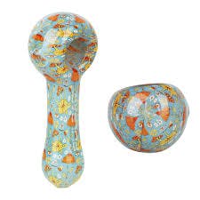 Pulsar Inside Print Glass Spoon Pipe Flowers Vision 5"