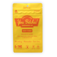 You Betcha Yellow Day Time THC Gummies: Maca, Black seed, Yerba mate, chaga, thc.