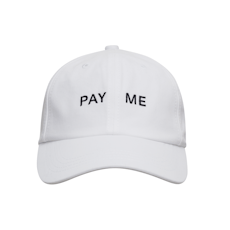 SOFACLUB Hat | White "Pay Me"