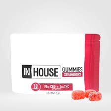 In House Fast Acting Gummies Strawberry 1:1 THC:CBD 10MG 10PK