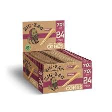 Zig Zag Unbleached Cones 70mm Minis 24pk